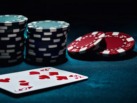 3D Blackjack on the AllPanel deck &mdash; an ace and a king dealt beside the dealer shoe