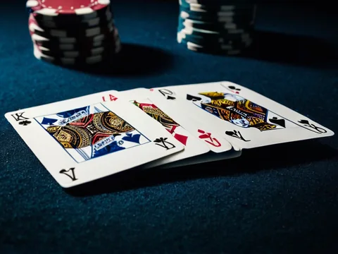 Casino War on the AllPanel deck &mdash; two face-up cards clashing on dark blue felt