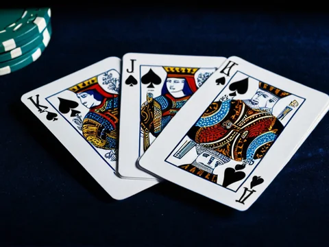 3D Teen Patti on the AllPanel deck &mdash; three cards fanned on blue casino velvet